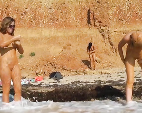 Young and playful hotties enjoy their day at a nudist resort